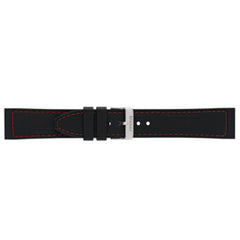Traser 22mm Rubber strap black with red stitching 105724